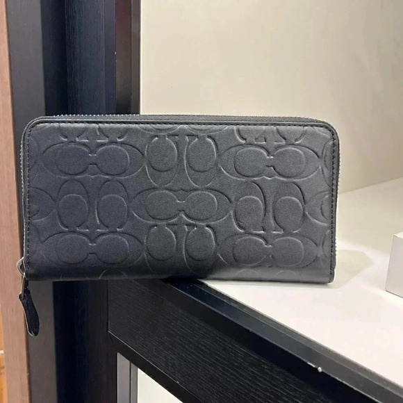 Coach Accordion Wallet In Signature Leather CE551 QB/BK * Original packing* - Picture 1 of 12